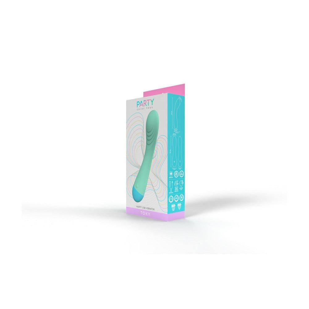 Rechargeable silicone vibrator Toky blue