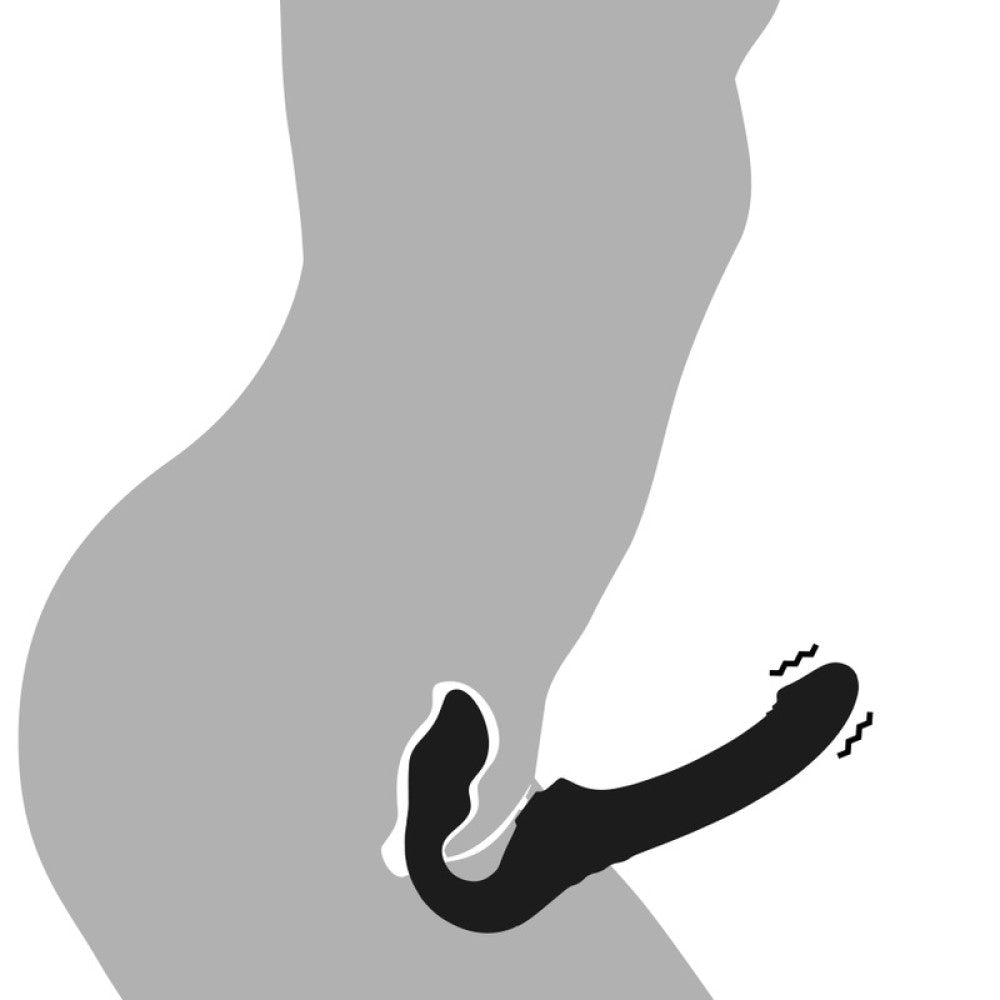 Rechargeable strapless vibrator with remote Ibiza black