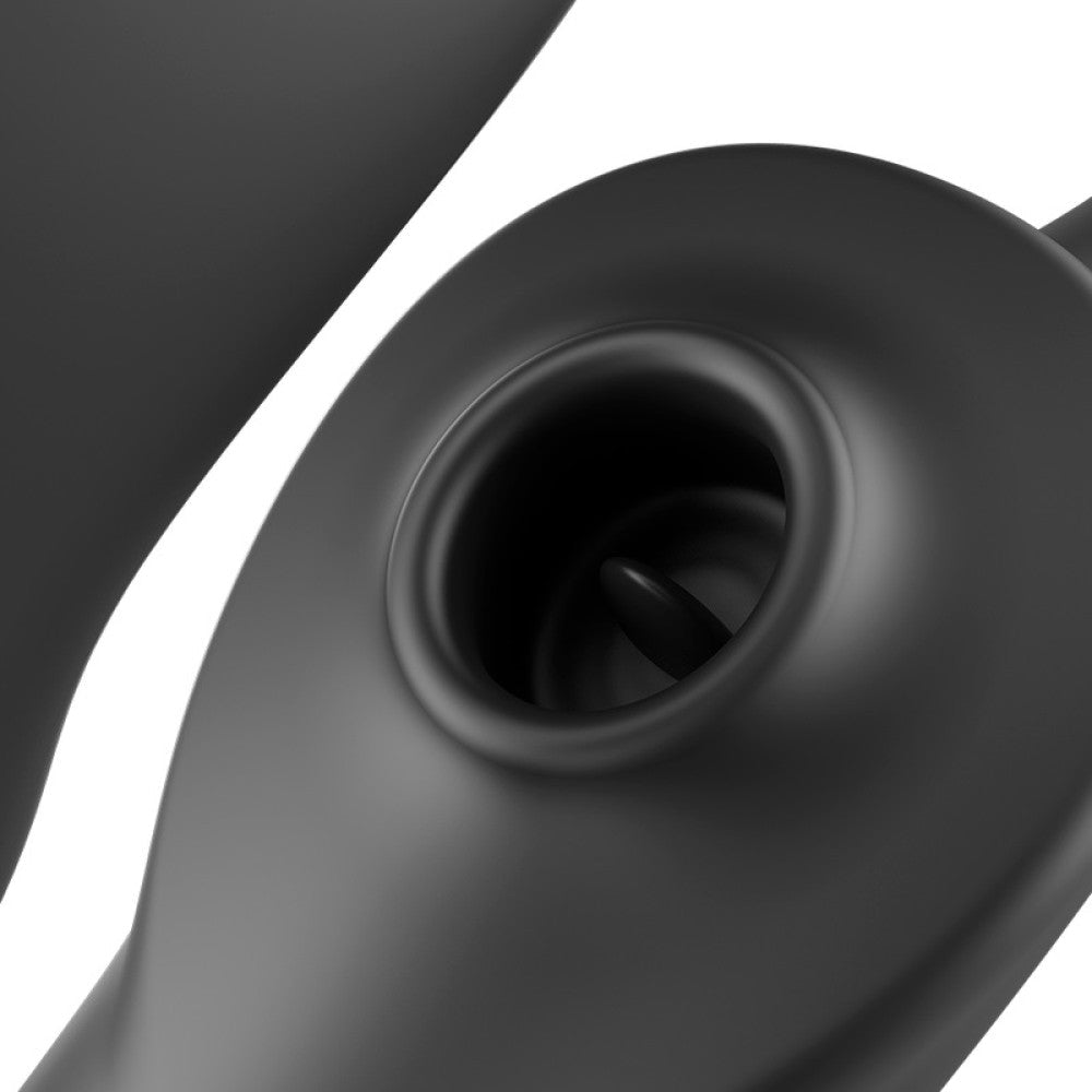 Rechargeable strapless vibrator with remote Ibiza black