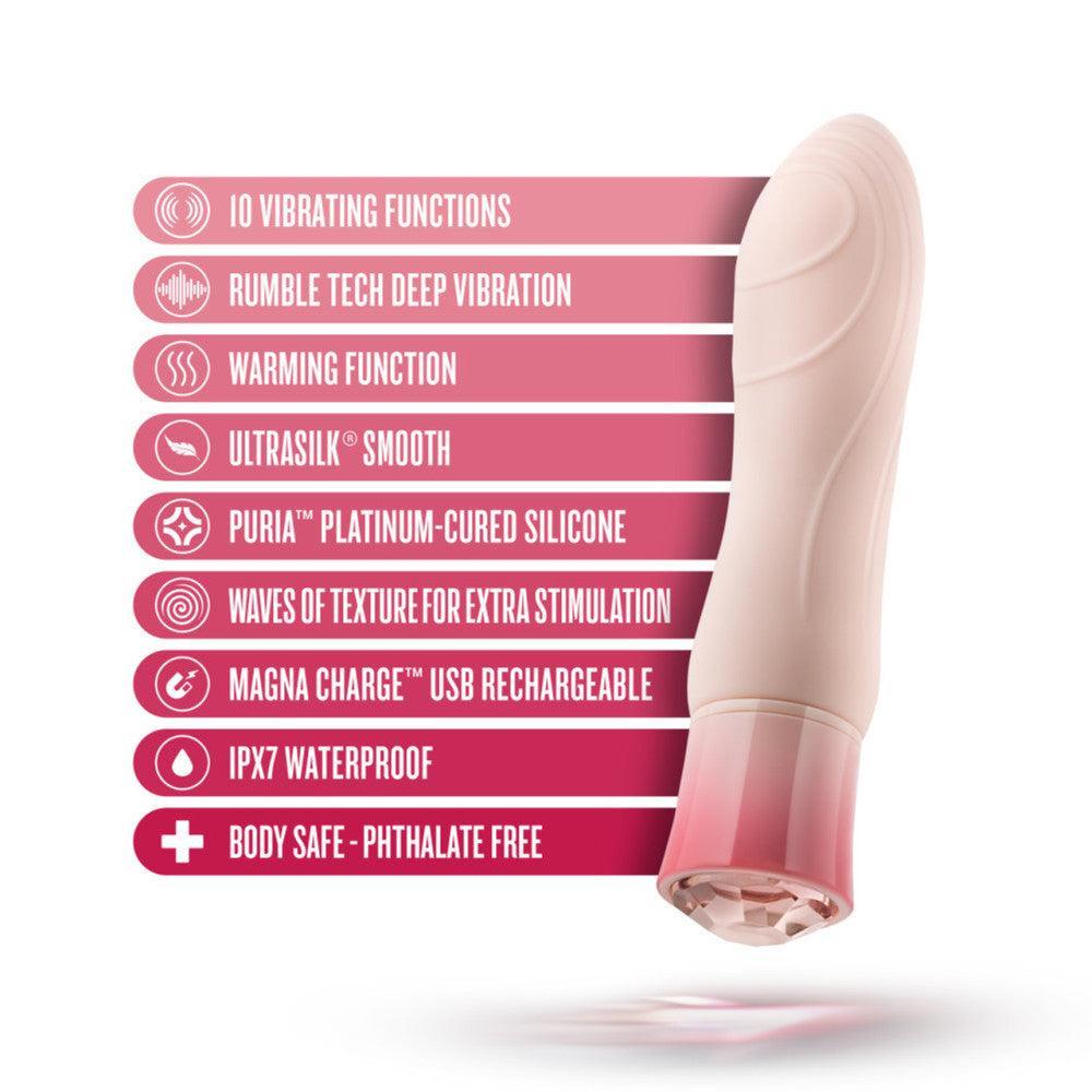 Oh My Gem Rechargeable Warming Vibrator with crystal
