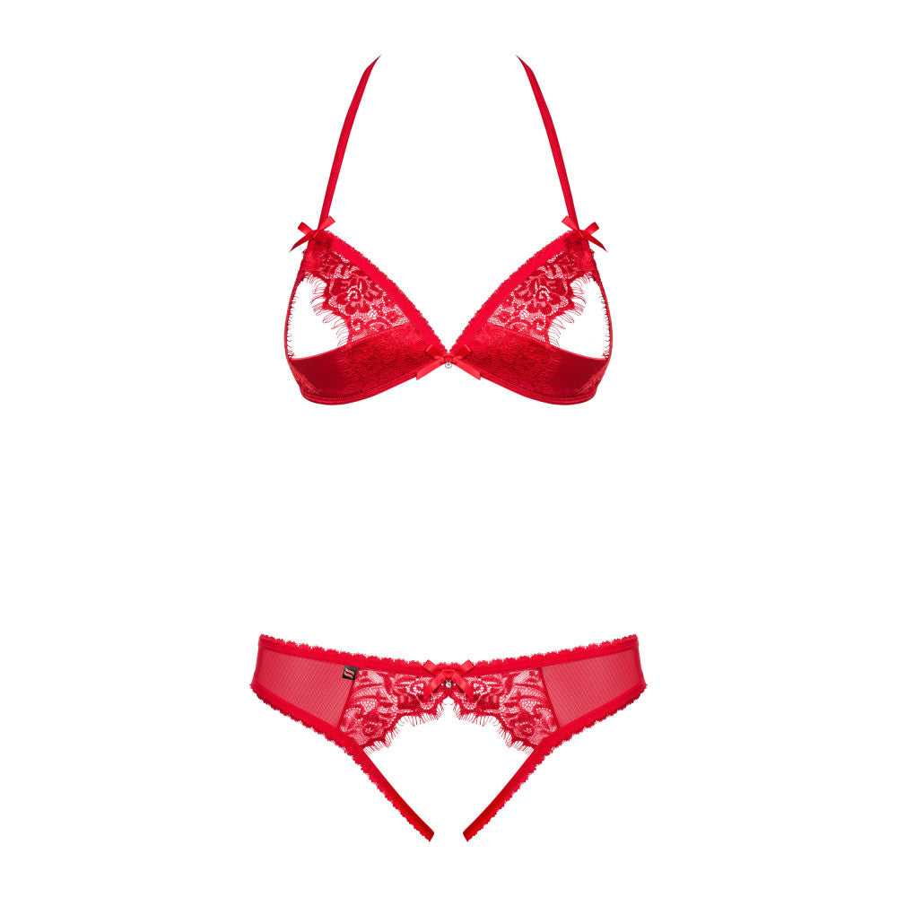 Revealing Erotic Set Obsessive Lingerie Red