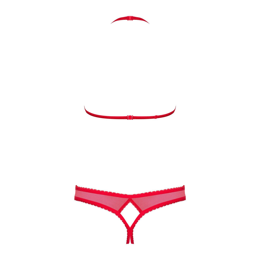Revealing Erotic Set Obsessive Lingerie Red