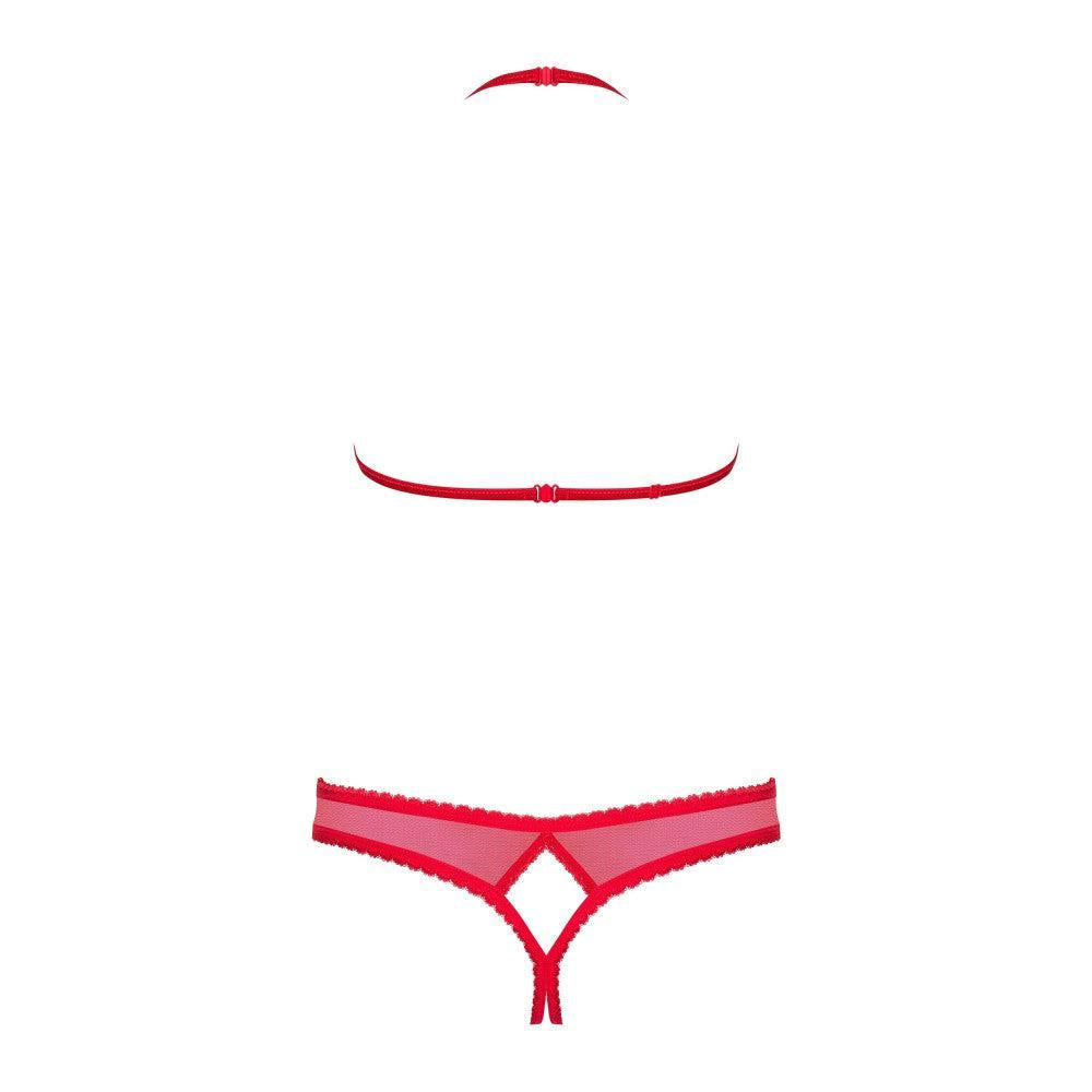 Obsessive Revealing Lingerie Set 2 Pcs. Red