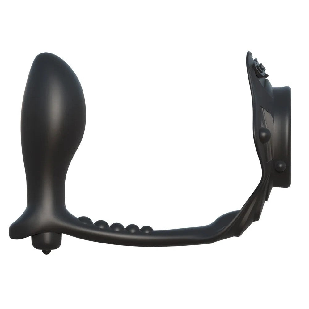 Rock Hard Ass-Gasm Vibrating Prostate Stimulator with Penis & Testicle Clip
