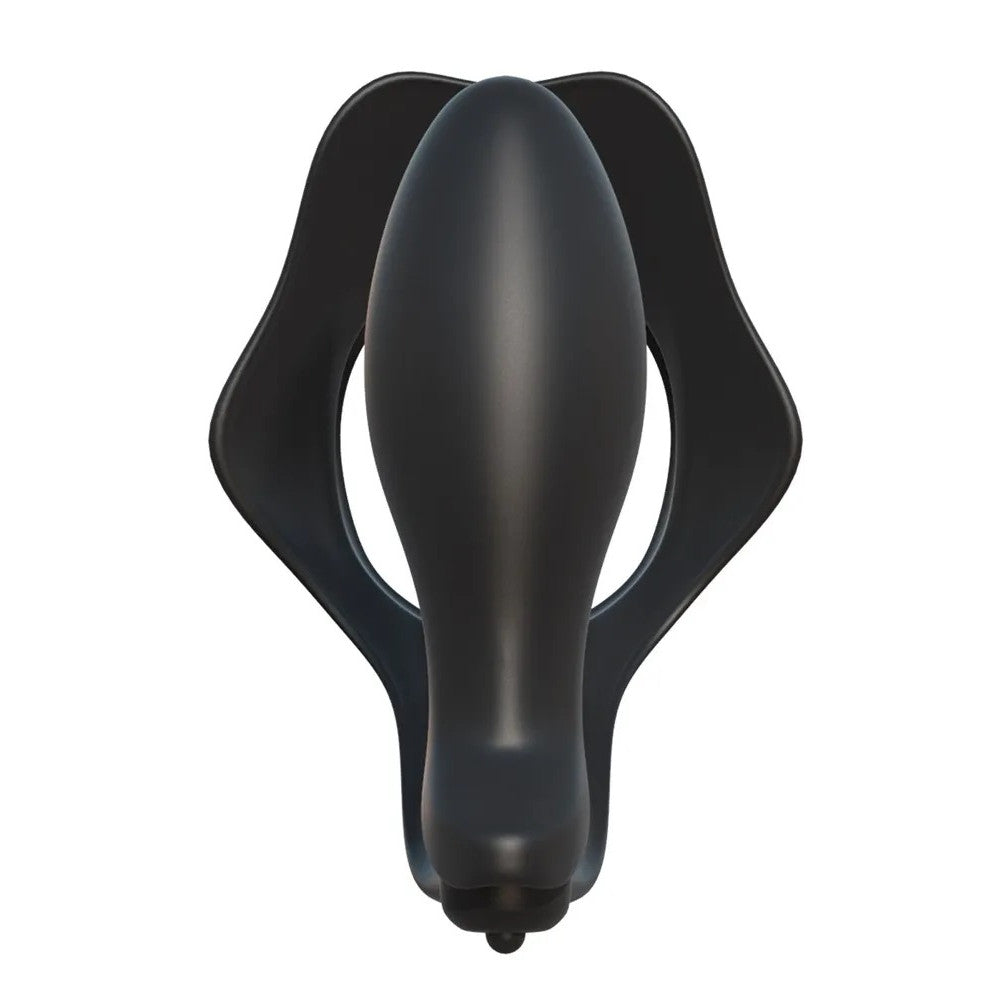 Rock Hard Ass-Gasm Vibrating Prostate Stimulator with Penis & Testicle Clip