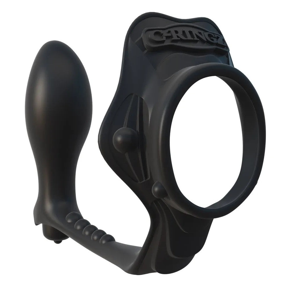 Rock Hard Ass-Gasm Vibrating Prostate Stimulator with Penis & Testicle Clip
