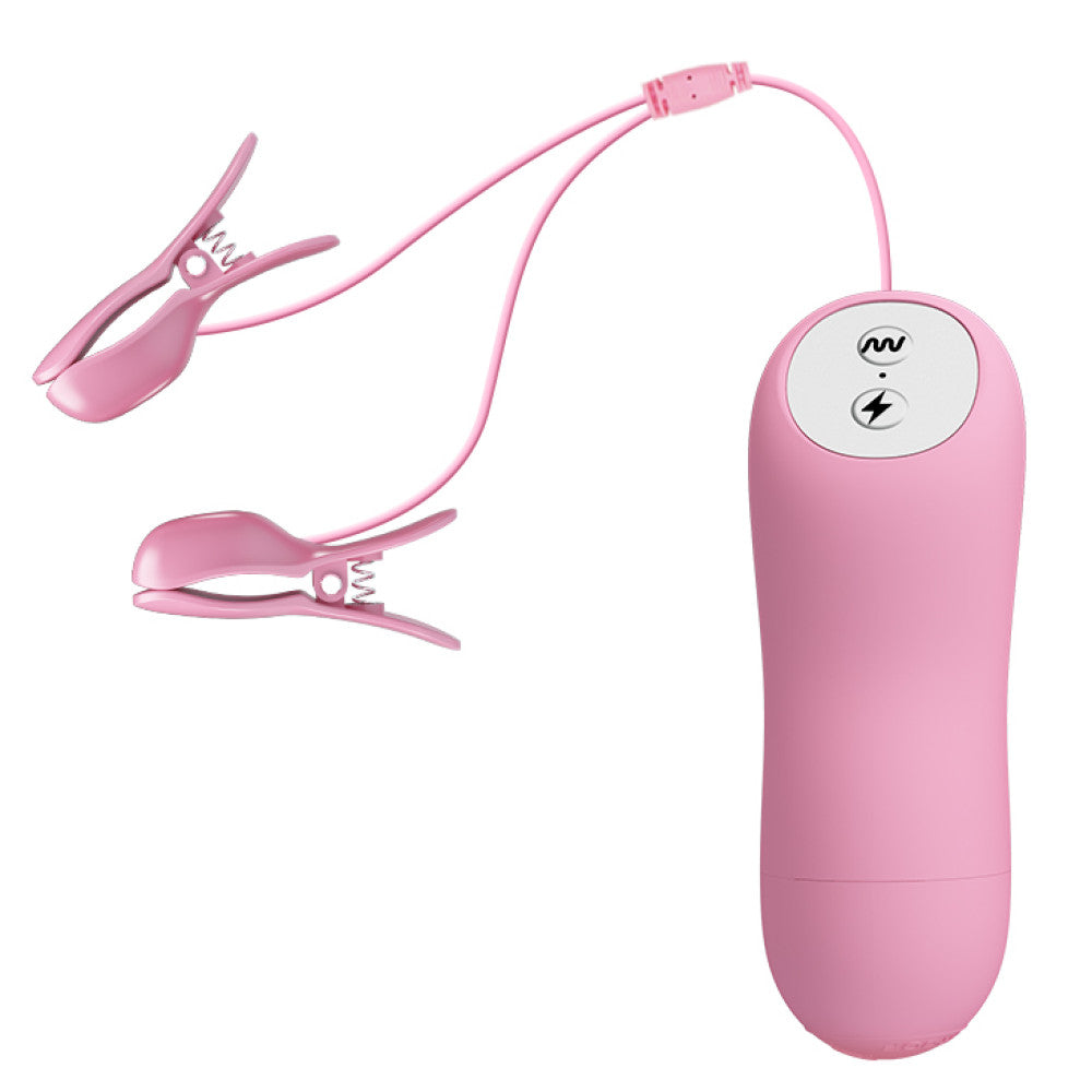 Romantic Wave Vibrating Nipple Clips with Electric Shock Function