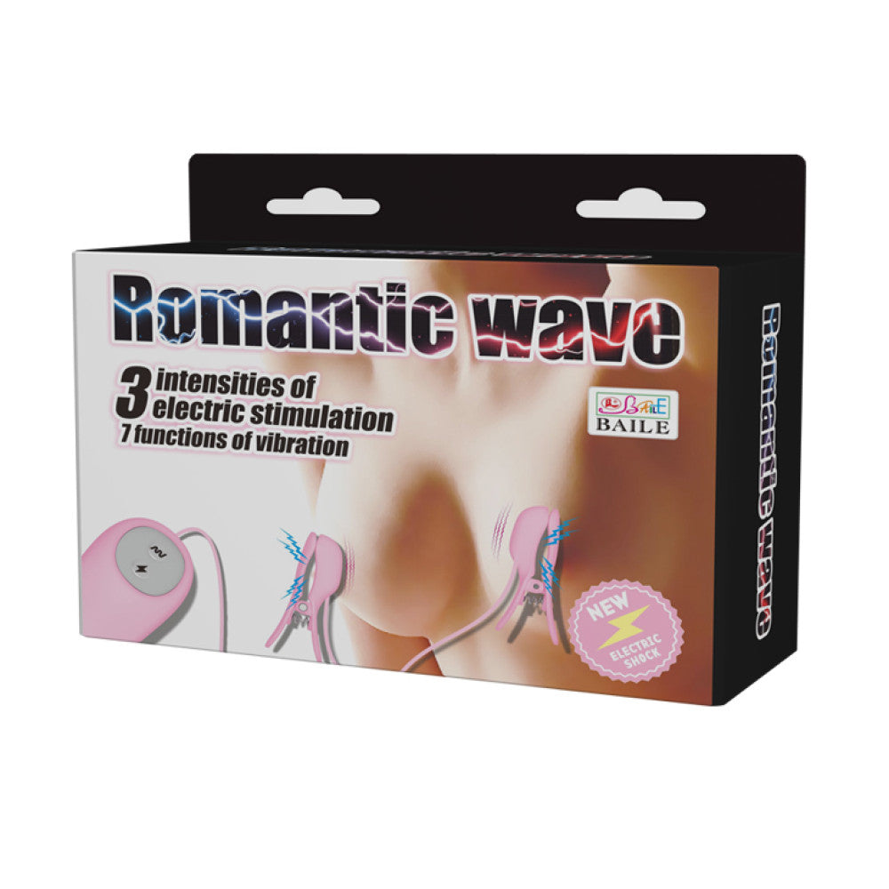 Romantic Wave Vibrating Nipple Clips with Electric Shock Function