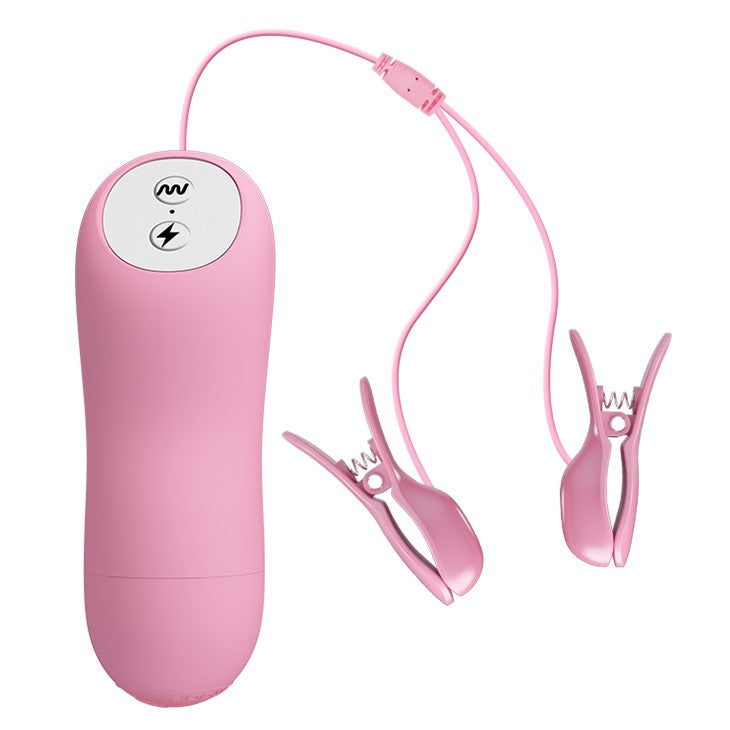 Romantic Wave Vibrating Nipple Clips with Electric Shock Function