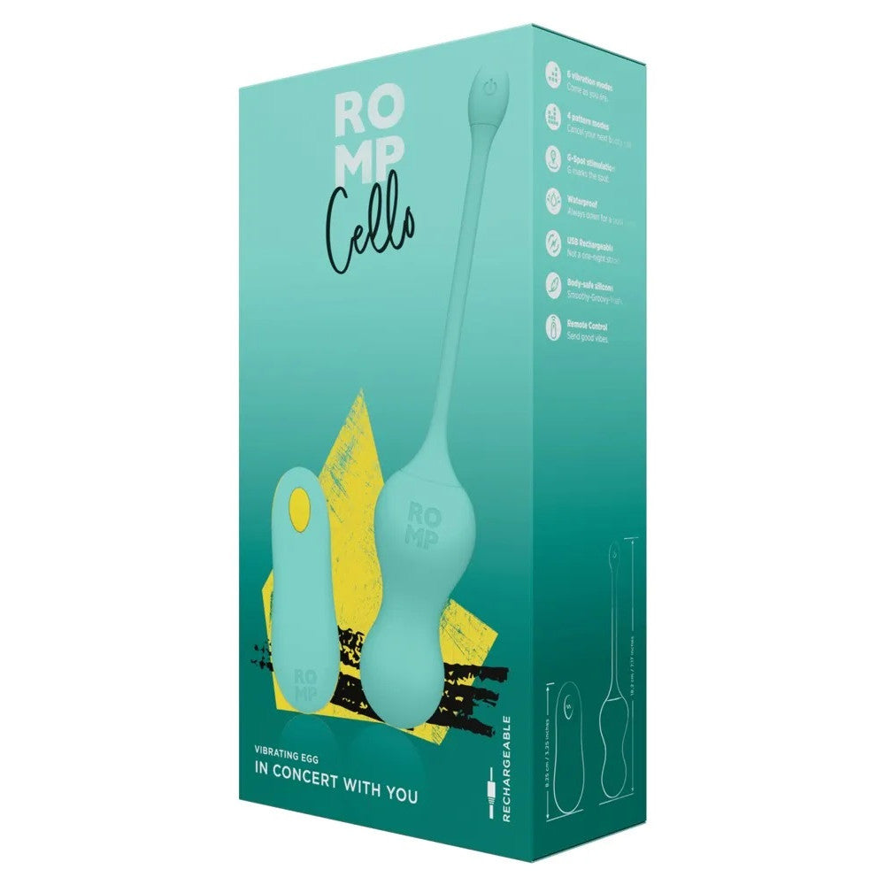 Romp Cello Remote Control Rechargeable Silicone Vibro Egg