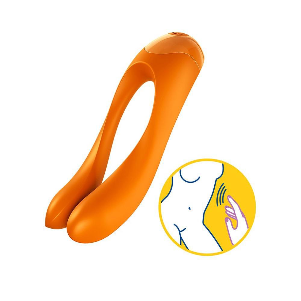 Satisfyer Candy Cane Orange Rechargeable Finger Stimulator
