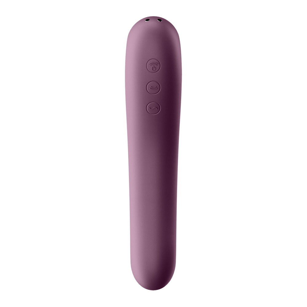 Satisfyer Dual Kiss Suction Stimulator & Vibrator Burgundy