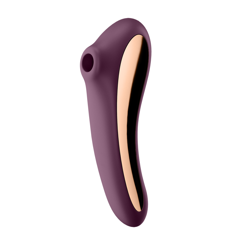 Satisfyer Dual Kiss Suction Stimulator & Vibrator Burgundy
