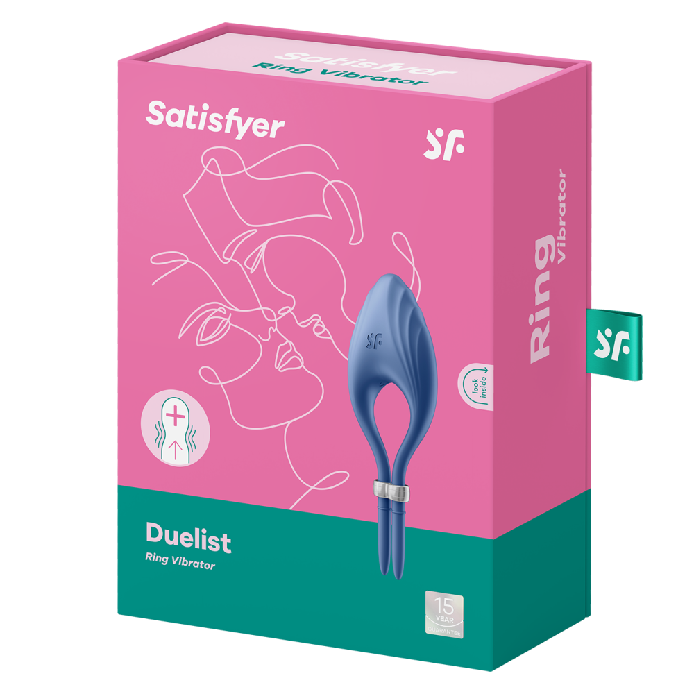 Satisfyer Duelist Vibrating Adjustable Cock Ring Blue