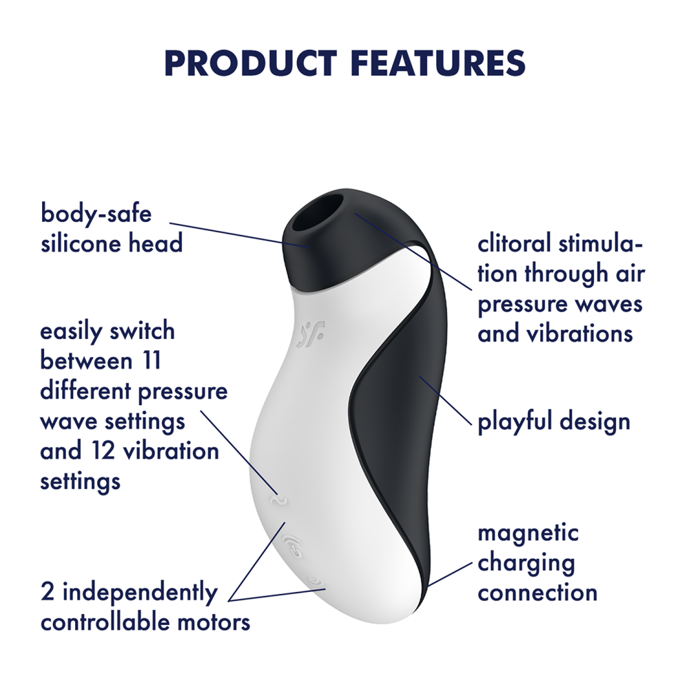 Satisfyer Orca Rechargeable Silicone Clitoris Stimulator Black and White