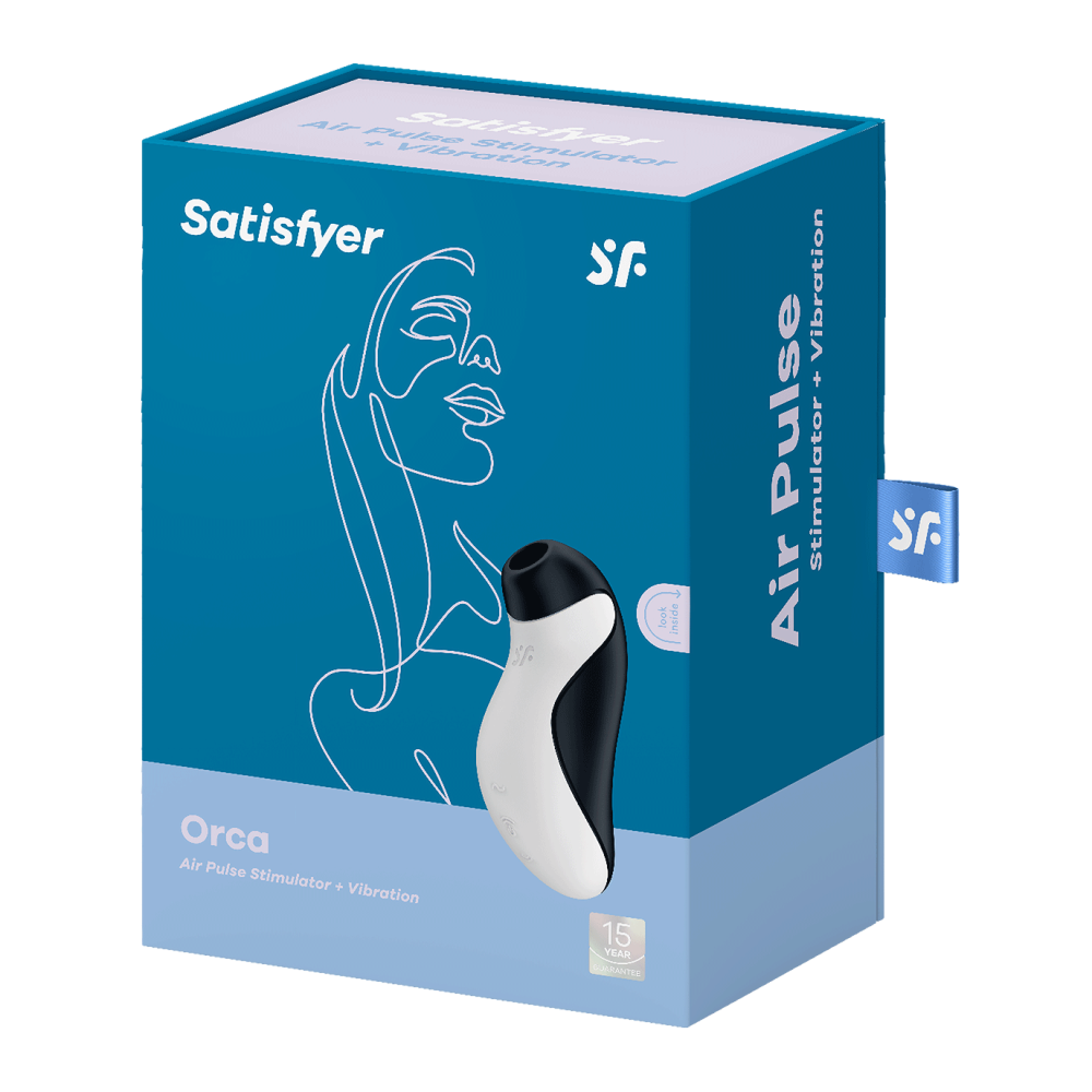 Satisfyer Orca Rechargeable Silicone Clitoris Stimulator Black and White