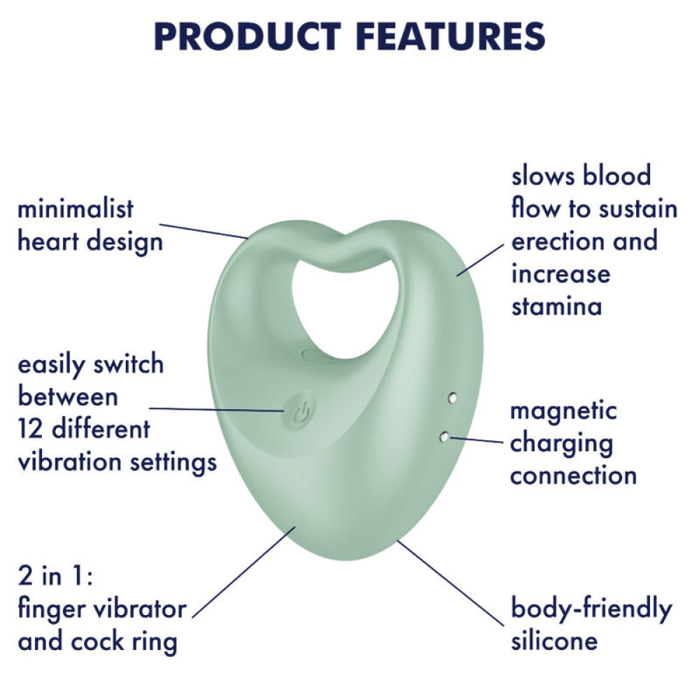 Satisfyer Perfect Pair 3 Cock Ring and Clitoris Stimulator Green