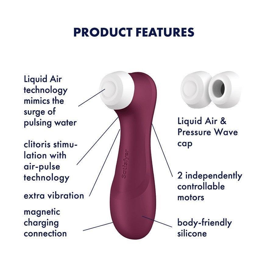 Satisfyer Pro 2 Generation 3 suction and vibrating clitoral stimulator red