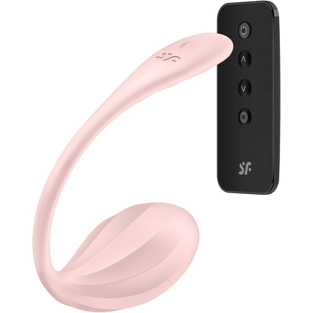 Satisfyer Ribbed Petal Rechargeable Vibrating Egg with App Pink