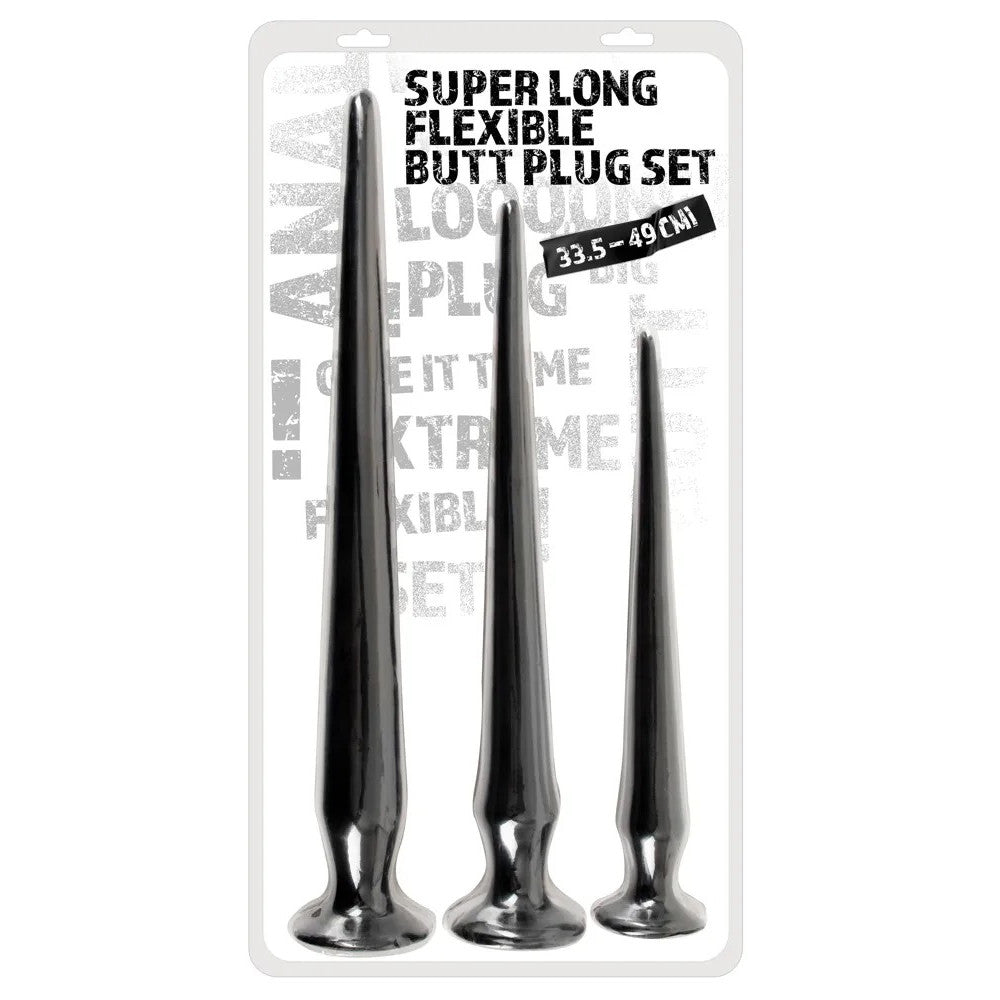 Set of 3 long Flexible Super Long Butt Plug Set