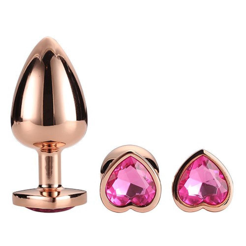 Gleaming Love Crystal Butt Plug Set 3 Pcs. Rose Gold