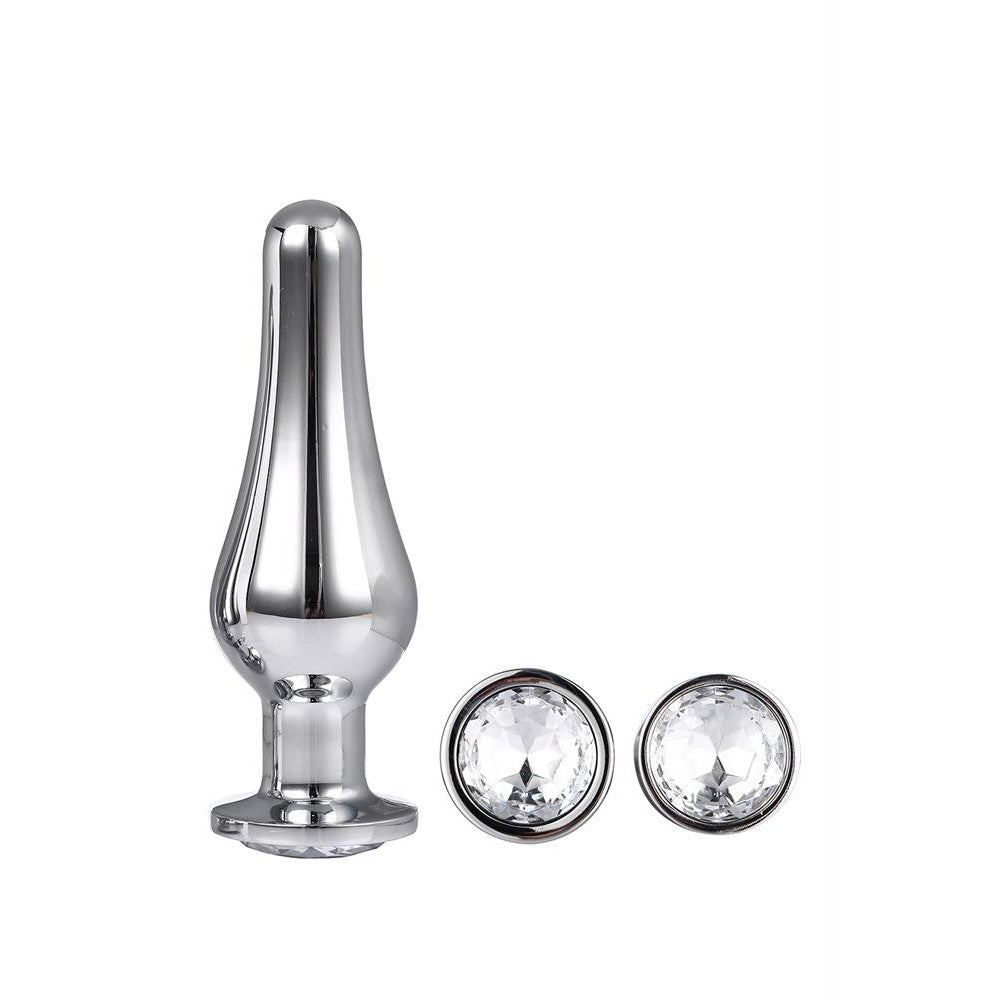 Gleaming Love Crystal Butt Plug Set Silver