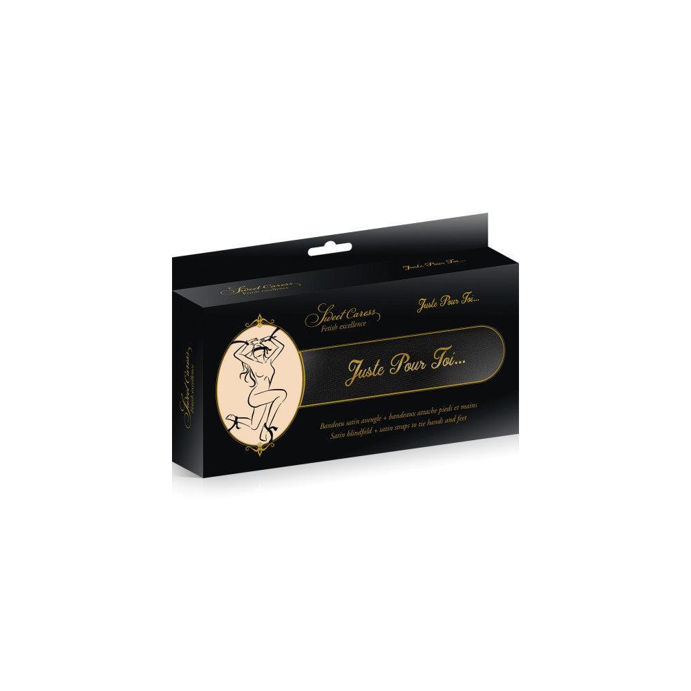 Set of 5 pcs. satin ribbon ties in black Sweet Caress