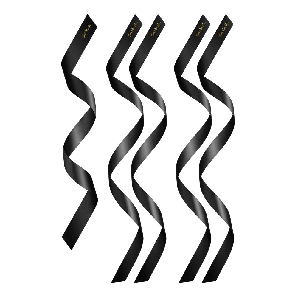 Set of 5 pcs. satin ribbon ties in black Sweet Caress