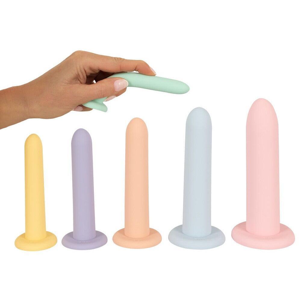 Set of 6 silicone dildos - dilators Six In A Row