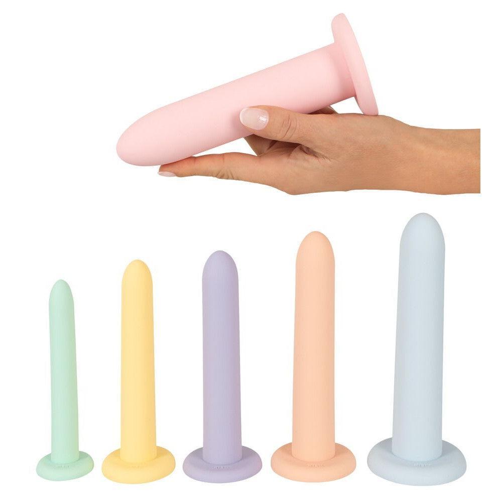 Set of 6 silicone dildos - dilators Six In A Row