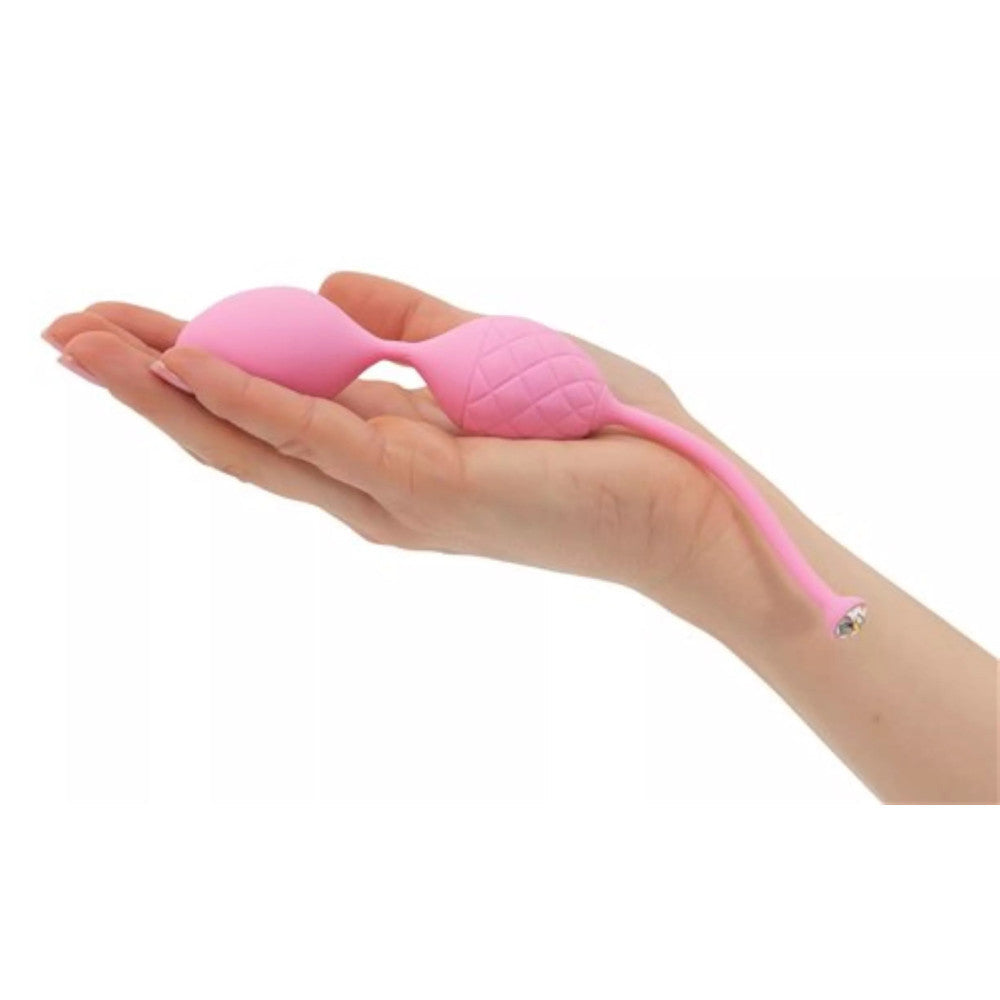 Set of Luxury Silicone Vaginal Balls with Weights & Swarovski Frisky Pink Crystals