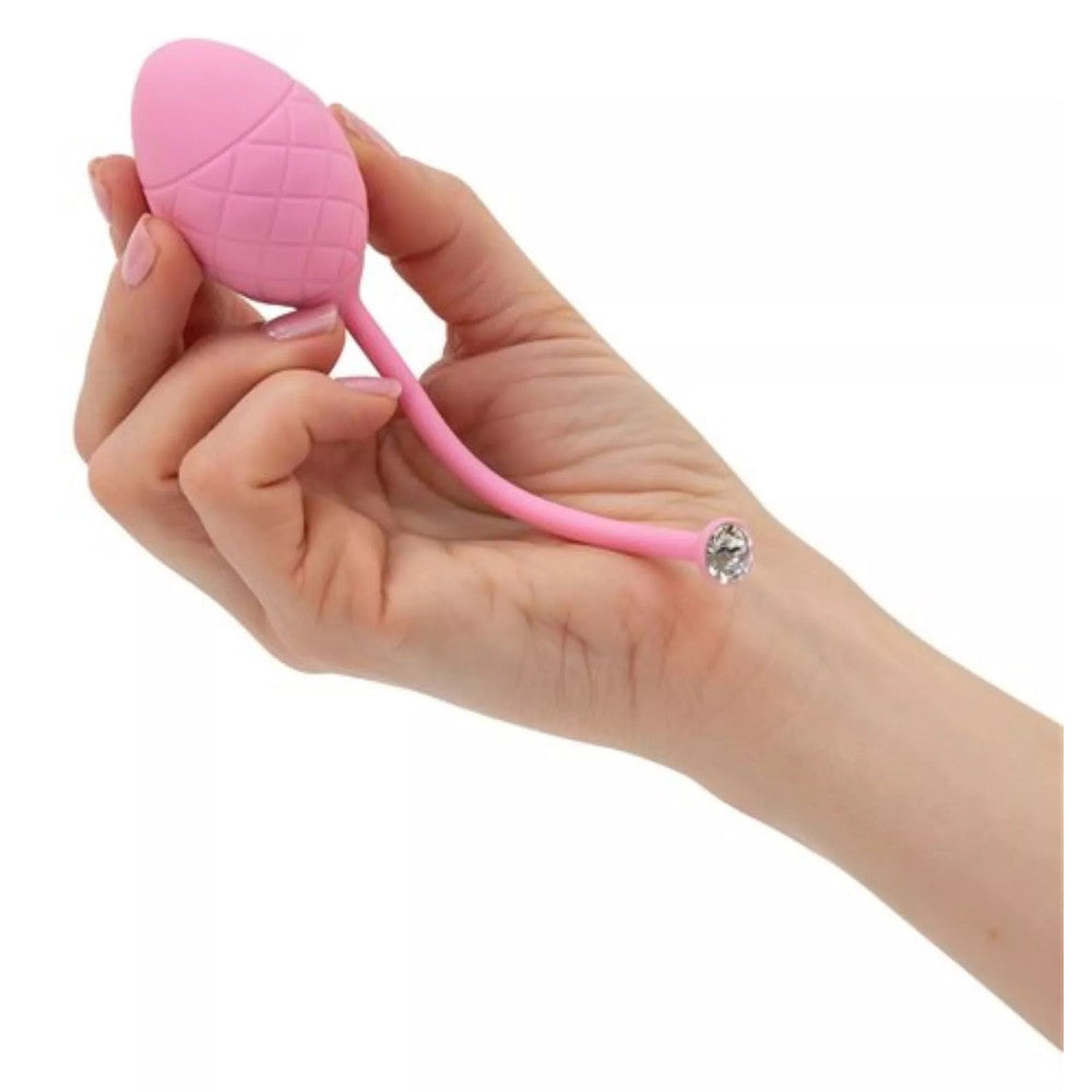 Set of Luxury Silicone Vaginal Balls with Weights & Swarovski Frisky Pink Crystals