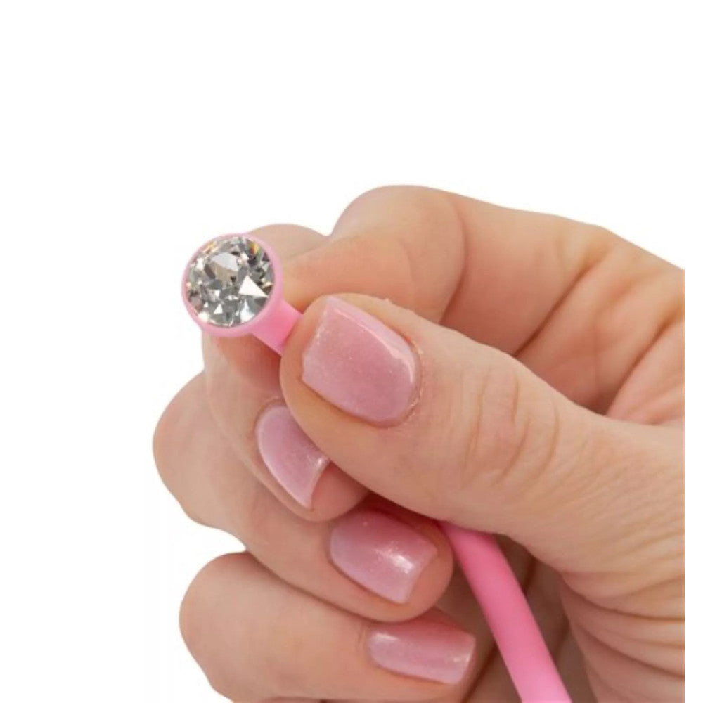 Set of Luxury Silicone Vaginal Balls with Weights & Swarovski Frisky Pink Crystals