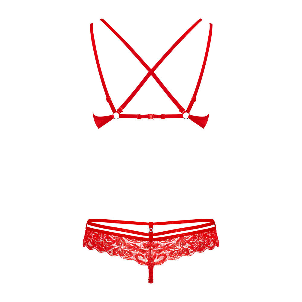 Sexy bra and thong set Obsessive Red
