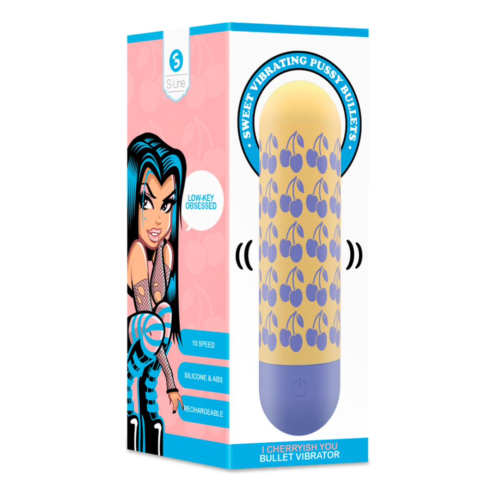 Shots I Cherryish You Rechargeable Bullet Vibrator Yellow with Purple