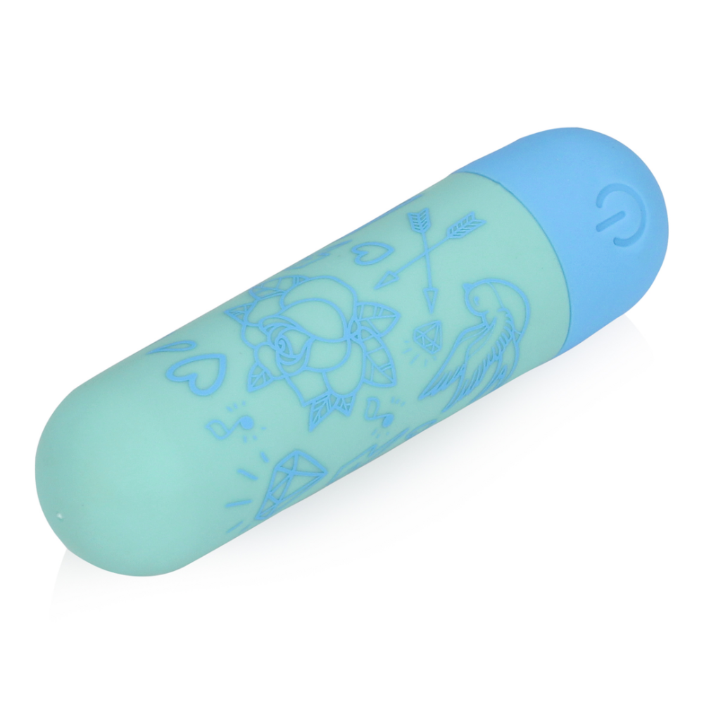 I'm Drawn To You Rechargeable Bullet Vibrator Green / Blue
