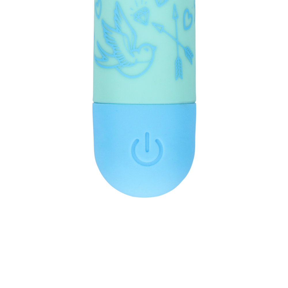 I'm Drawn To You Rechargeable Bullet Vibrator Green / Blue