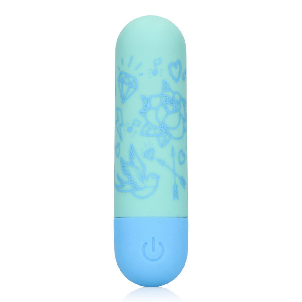 I'm Drawn To You Rechargeable Bullet Vibrator Green / Blue