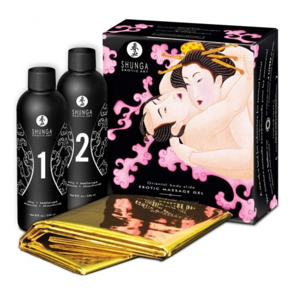 Shunga Set for Erotic Nuru Massage Strawberry Champagne