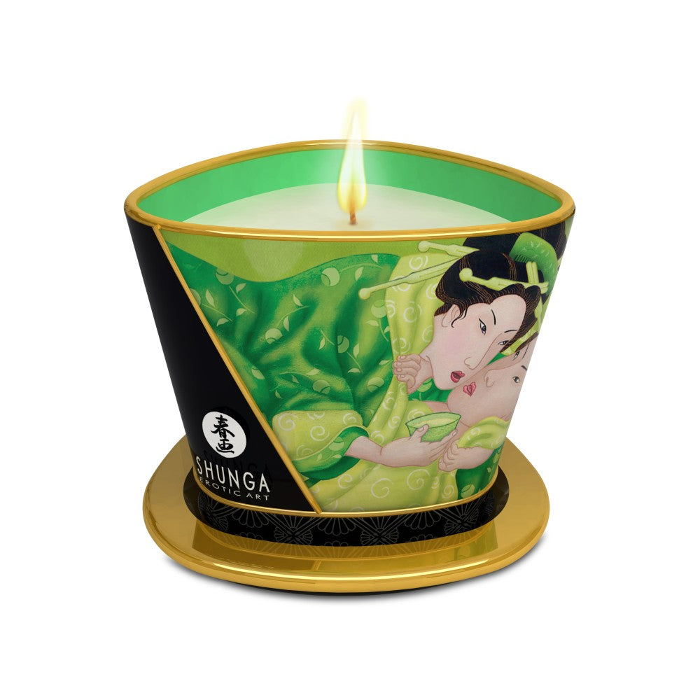 Shunga Zenitude green tea scented massage candle