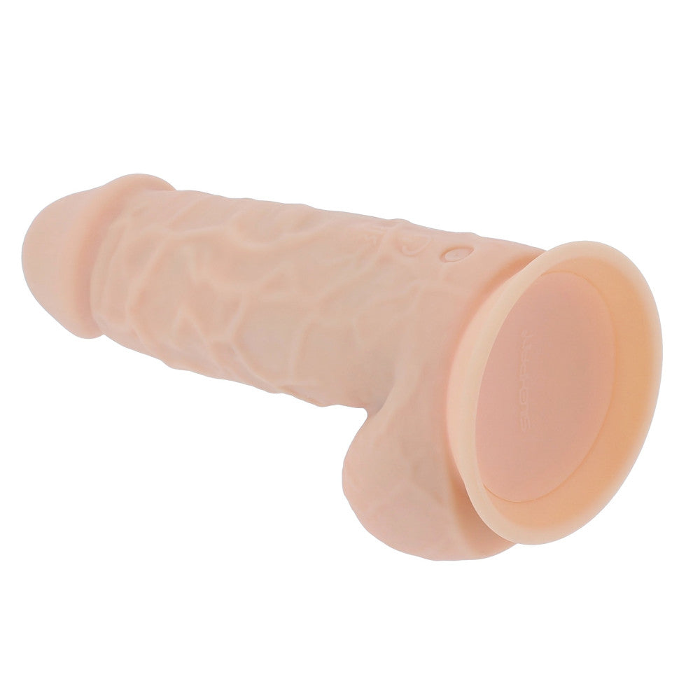 SilexD 8.5" Model 4 Flesh Double Layer Vibrating Silicone Testicle Dildo