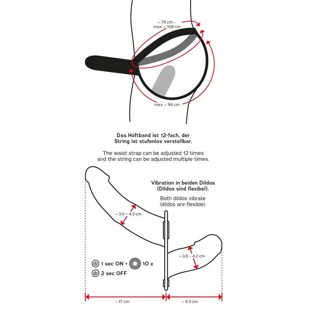 Silicone Double Thruster Vibrating Double Penis Belt for Women