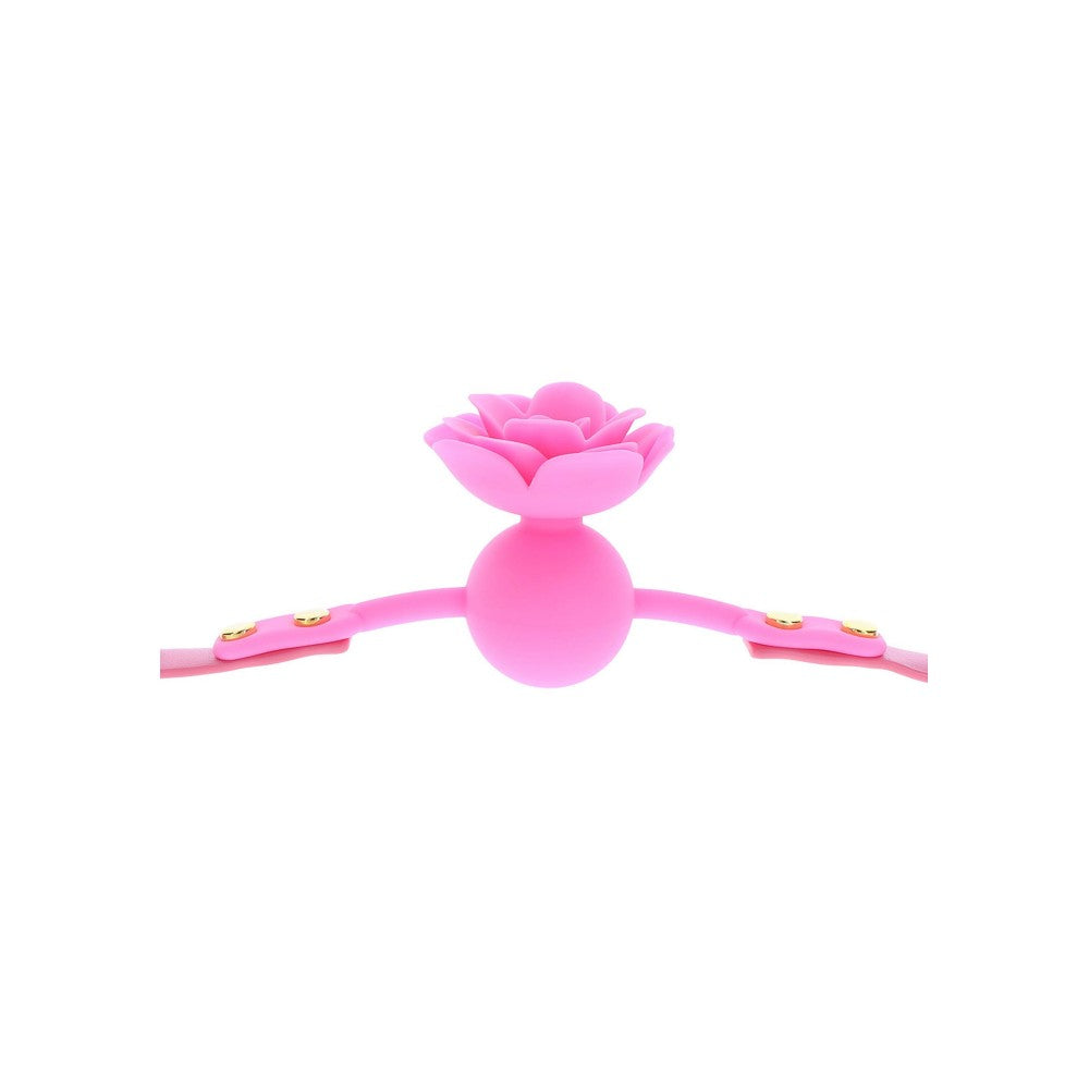 Silicone Rose Ball Gag Taboom Malibu Pink