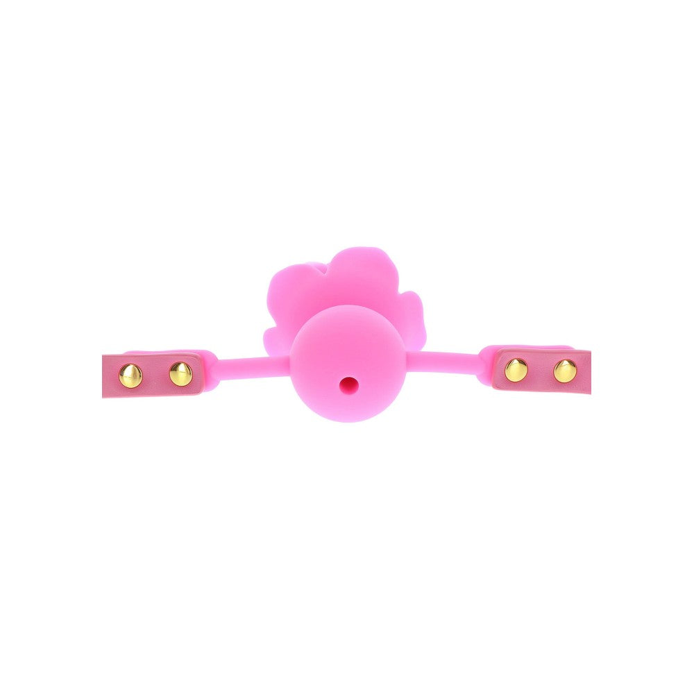 Silicone Rose Ball Gag Taboom Malibu Pink
