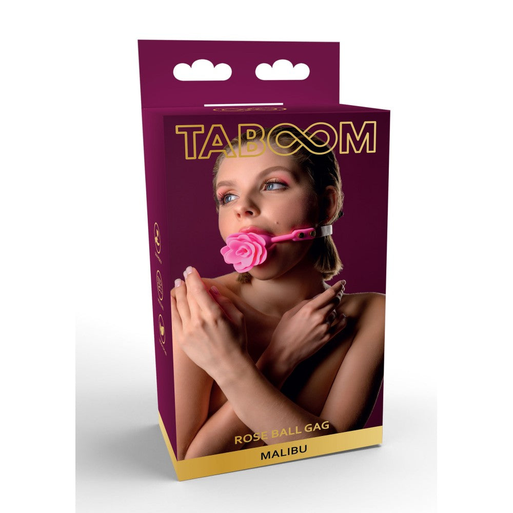 Silicone Rose Ball Gag Taboom Malibu Pink