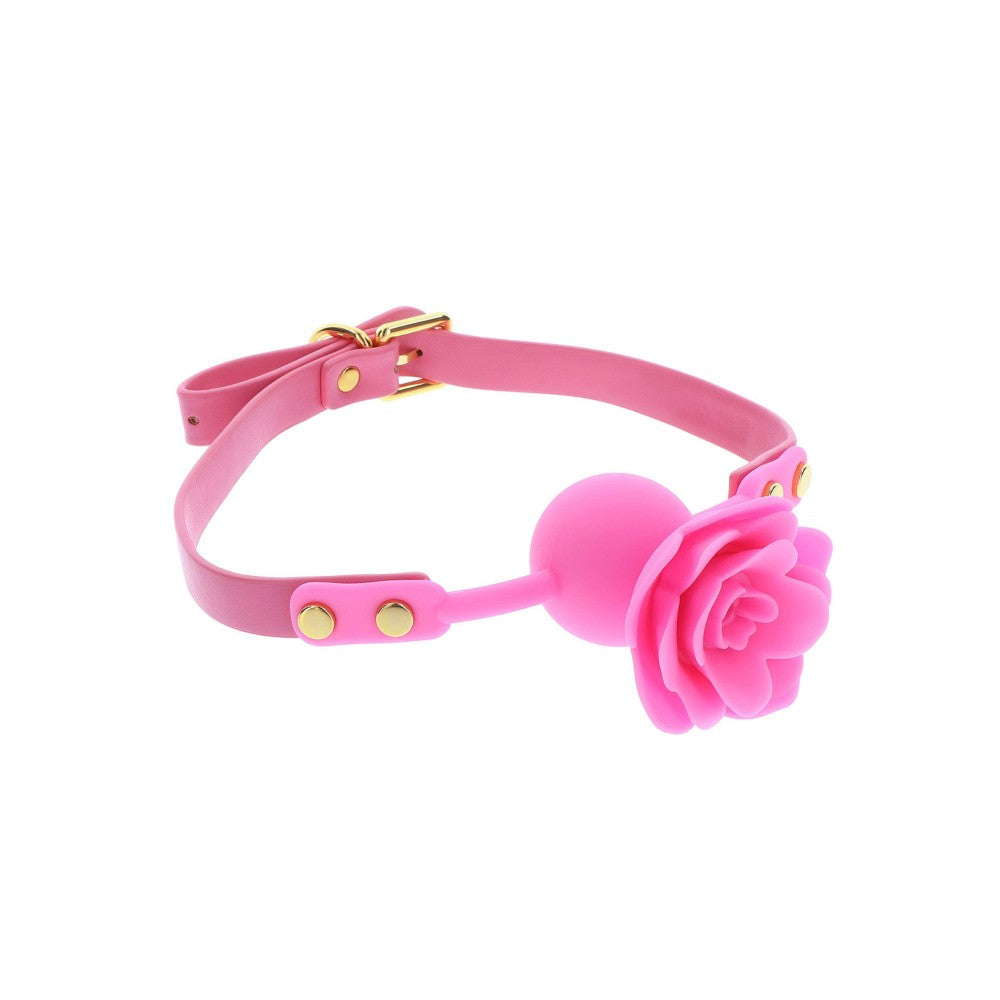 Silicone Rose Ball Gag Taboom Malibu Pink