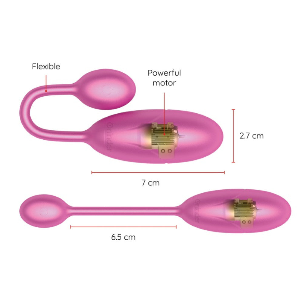 Silicone Vibro Egg with App Oninder Denver Pink