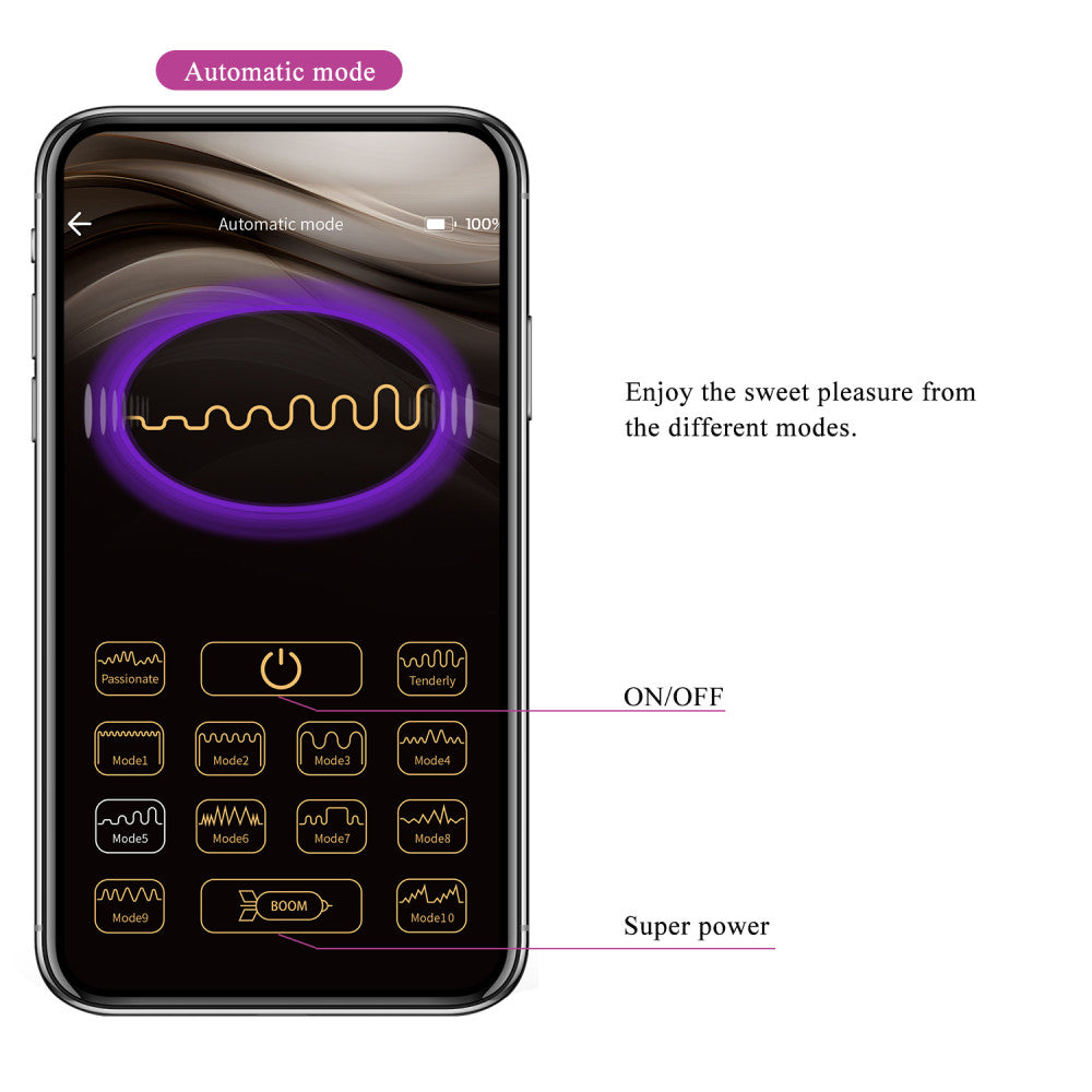 Silicone Vibro Egg with Mobile App Fisherman Purple