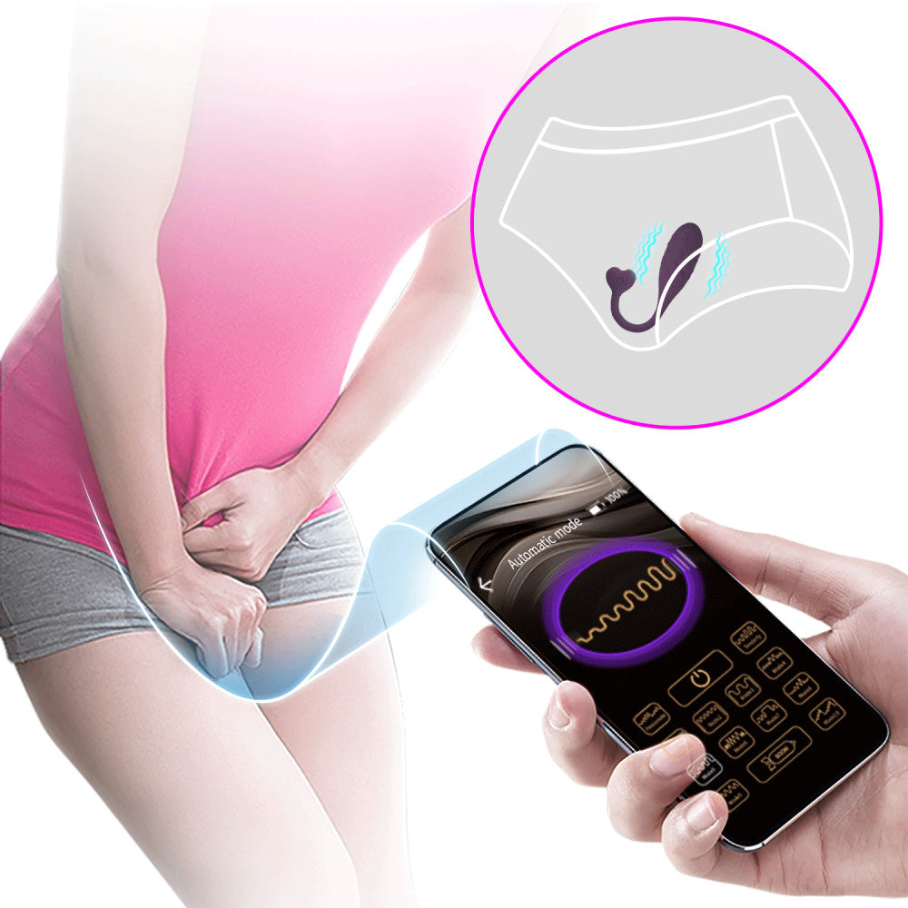 Silicone Vibro Egg with Mobile App Fisherman Purple