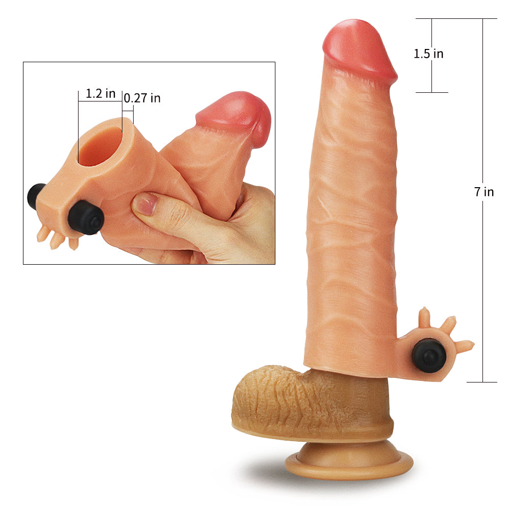 Silicone Extension with Mini Vibrator Nature Extender 17.5 cm